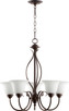 Quorum - 6010-5-186 - Five Light Chandelier - Spencer - Oiled Bronze|Satin Opal