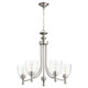 Quorum - 6122-5-265 - Five Light Chandelier - Rossington - Satin Nickel|Clear Seeded