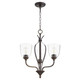 Quorum - 6127-3-286 - Three Light Chandelier - Jardin - Oiled Bronze|Clear Seeded