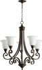Quorum - 6154-5-186 - Five Light Chandelier - Bryant - Oiled Bronze|Satin Opal