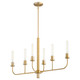 Quorum - 622-6-80 - Six Light Chandelier - Sheridan - Aged Brass