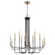 Quorum - 630-126980 - 12 Light Chandelier - Hope - Textured Black|Aged Brass