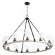 Quorum - 63-12-6941 - 12 Light Chandelier - Paxton - Textured Black|Weathered Oak Finish