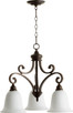 Quorum - 6354-3-186 - Three Light Chandelier - Bryant - Oiled Bronze|Satin Opal