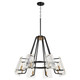 Quorum - 637-8-69 - Eight Light Chandelier - Tioga - Textured Black w/ Aged Brass