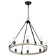Quorum - 64-8-6941 - Eight Light Chandelier - Paxton - Textured Black|Weathered Oak Finish