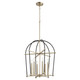 Quorum - 687-6-6980 - Six Light Entry Pendant - Espy - Textured Black w/ Aged Brass