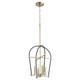 Quorum - 687-6980 - Four Light Entry Pendant - Espy - Textured Black|Aged Brass