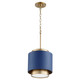 Quorum - 8010-3280 - One Light Pendant - Drum Pendants - Aged Brass|Blue