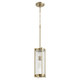 Quorum - 809-80 - One Light Pendant - Chisseled Pendants - Aged Brass|Clear Chisseled Glass