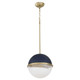 Quorum - 82-12-3280 - One Light Pendant - Blue w/ Aged Brass Quorum - 82-12-3280 - One Light Pendant - Blue w/ Aged Brass