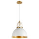 Quorum - 823-0880 - One Light Pendant - Pruitt - Studio White|Aged Brass