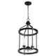 Quorum - 829-3-6980 - Three Light Entry Pendant - Empire - Textured Black w/ Aged Brass