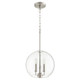 Quorum - 873-3-65 - Three Light Pendant - 873 Globe Pendants - Satin Nickel
