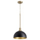Quorum - 876-6980 - One Light Pendant - 876 Dome Pendants - Textured Black|Aged Brass