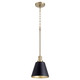 Quorum - 877-6980 - One Light Pendant - 877 Cone Pendants - Textured Black|Aged Brass
