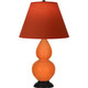 Robert Abbey - 1655T - One Light Accent Lamp - Small Double Gourd - Pumpkin Glazed Ceramic w/Deep Patina Bronze