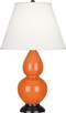 Robert Abbey - 1655X - One Light Accent Lamp - Small Double Gourd - Pumpkin Glazed Ceramic w/Deep Patina Bronze