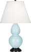 Robert Abbey - 1656X - One Light Accent Lamp - Small Double Gourd - Baby Blue Glazed Ceramic w/Deep Patina Bronze