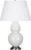 Robert Abbey - 1670X - One Light Table Lamp - Double Gourd - Lily Glazed Ceramic w/Antique Silver