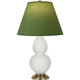 Robert Abbey - 1680G - One Light Accent Lamp - Small Double Gourd - Lily Glazed Ceramic w/Antique Natural Brass
