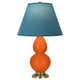 Robert Abbey - 1685B - One Light Accent Lamp - Small Double Gourd - Pumpkin Glazed Ceramic w/Antique Natural Brass