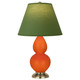 Robert Abbey - 1685G - One Light Accent Lamp - Small Double Gourd - Pumpkin Glazed Ceramic w/Antique Natural Brass