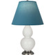 Robert Abbey - 1690B - One Light Accent Lamp - Small Double Gourd - Lily Glazed Ceramic w/Antique Silver