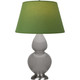 Robert Abbey - 1750G - One Light Table Lamp - Double Gourd - Smokey Taupe Glazed Ceramic w/Antique Silver