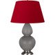 Robert Abbey - 1750R - One Light Table Lamp - Double Gourd - Smokey Taupe Glazed Ceramic w/Antique Silver