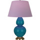 Robert Abbey - 1751L - One Light Table Lamp - Double Gourd - Peacock Glazed Ceramic w/Antique Natural Brass