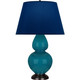 Robert Abbey - 1752N - One Light Table Lamp - Double Gourd - Peacock Glazed Ceramic w/Deep Patina Bronze