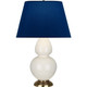 Robert Abbey - 1754N - One Light Table Lamp - Double Gourd - Bone Glazed Ceramic w/Antique Natural Brass