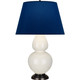 Robert Abbey - 1755N - One Light Table Lamp - Double Gourd - Bone Glazed Ceramic w/Deep Patina Bronze