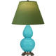 Robert Abbey - 1761G - One Light Accent Lamp - Small Double Gourd - Egg Blue Glazed Ceramic w/Antique Silver