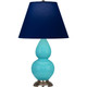 Robert Abbey - 1761N - One Light Accent Lamp - Small Double Gourd - Egg Blue Glazed Ceramic w/Antique Silver