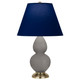 Robert Abbey - 1768N - One Light Accent Lamp - Small Double Gourd - Smokey Taupe Glazed Ceramic w/Antique Natural Brass