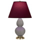 Robert Abbey - 1768P - One Light Accent Lamp - Small Double Gourd - Smokey Taupe Glazed Ceramic w/Antique Natural Brass