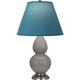Robert Abbey - 1770B - One Light Accent Lamp - Small Double Gourd - Smokey Taupe Glazed Ceramic w/Anitque Silver