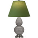 Robert Abbey - 1770G - One Light Accent Lamp - Small Double Gourd - Smokey Taupe Glazed Ceramic w/Anitque Silver