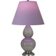 Robert Abbey - 1770L - One Light Accent Lamp - Small Double Gourd - Smokey Taupe Glazed Ceramic w/Anitque Silver