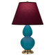 Robert Abbey - 1771P - One Light Accent Lamp - Small Double Gourd - Peacock Glazed Ceramic w/Antique Natural Brass