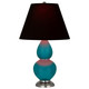 Robert Abbey - 1773K - One Light Accent Lamp - Small Double Gourd - Peacock Glazed Ceramic w/Antique Silver