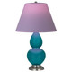 Robert Abbey - 1773L - One Light Accent Lamp - Small Double Gourd - Peacock Glazed Ceramic w/Antique Silver