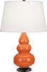 Robert Abbey - 262X - One Light Accent Lamp - Small Triple Gourd - Pumpkin Glazed Ceramic w/Deep Patina Bronzeed