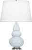 Robert Abbey - 291X - One Light Accent Lamp - Small Triple Gourd - Baby Blue Glazed Ceramic w/Antique Silvered