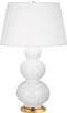 Robert Abbey - 311X - One Light Table Lamp - Triple Gourd - Lily Glazed Ceramic w/Antique Natural Brass