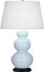 Robert Abbey - 341X - One Light Table Lamp - Triple Gourd - Baby Blue Glazed Ceramic w/Deep Patina Bronze
