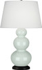 Robert Abbey - 370X - One Light Table Lamp - Triple Gourd - Celadon Glazed Ceramic w/Deep Patina Bronze