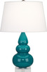 Robert Abbey - A293X - One Light Accent Lamp - Small Triple Gourd - Peacock Glazed Ceramic w/Lucite